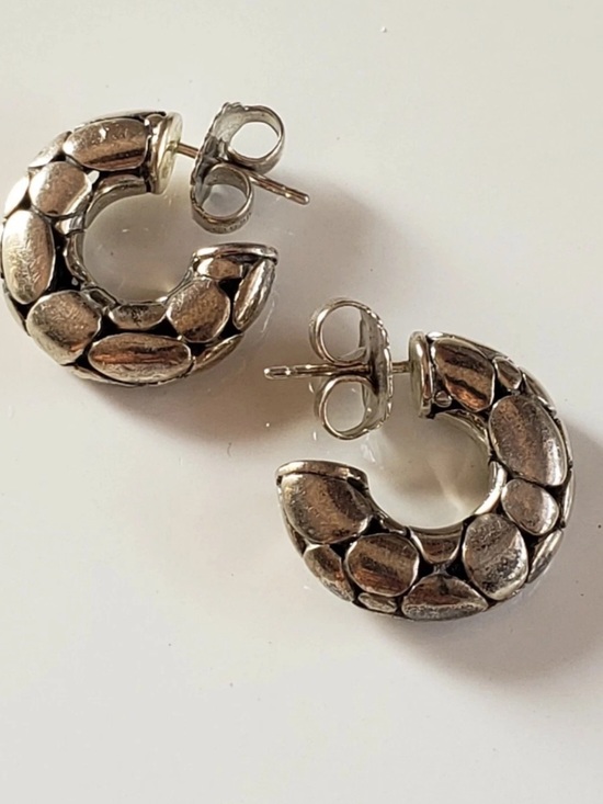 John Hardy Jewelry - Authentic John Hardy Kali  Pebble Earrings 925 Sterling Silver Hoop